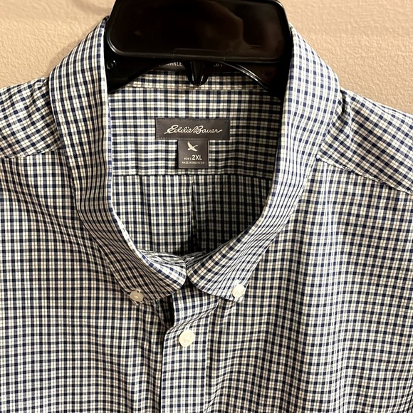 Eddie Bauer NWOT men’s wrinkle free RELAXED fit button down plaid shirt 2XL - Picture 7 of 12